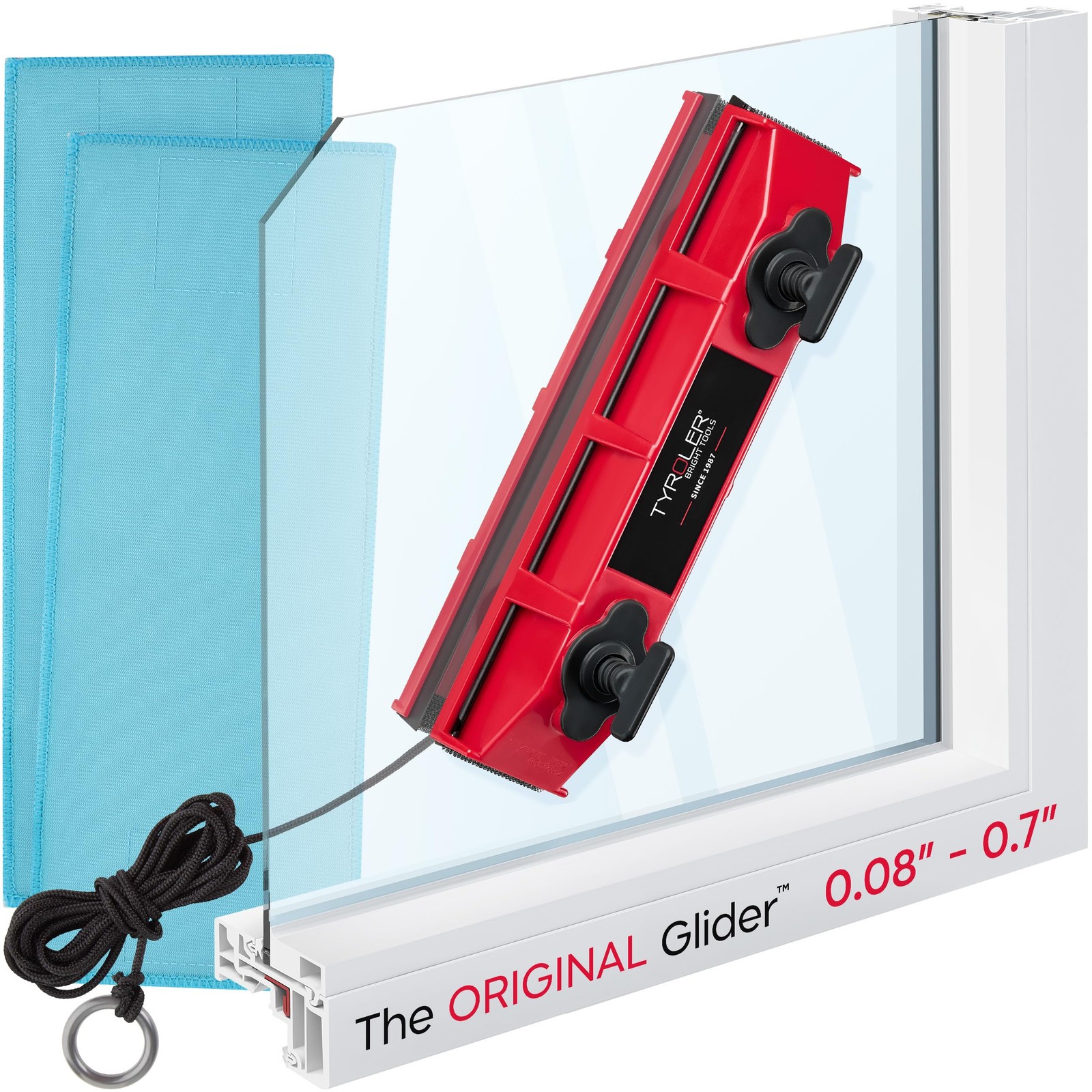 Tyroler Outside Magnetic Window Cleaner Tool | The Glider D-2 AFC Double-Side…