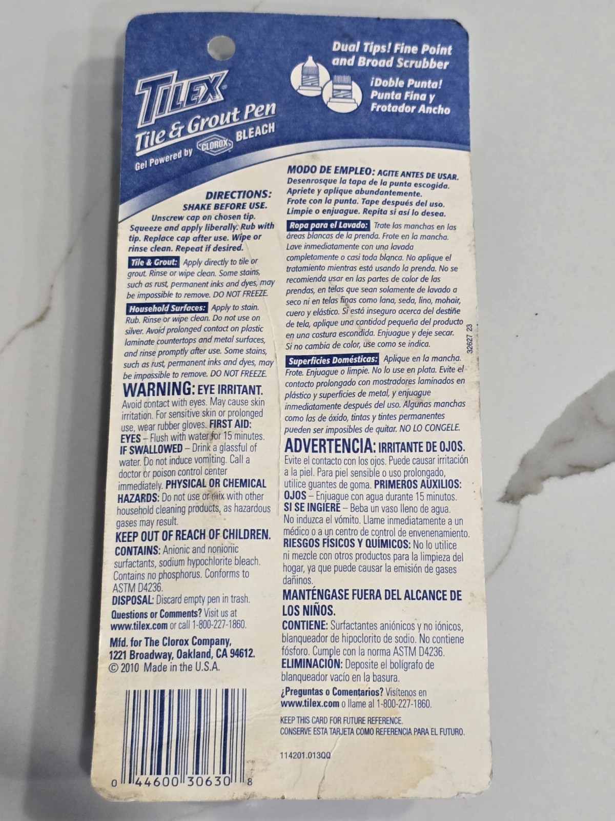 Tilex Tile & Grout Pen Removes Stains 2 oz Dual Tip Clorox Bleach 2010 NOS