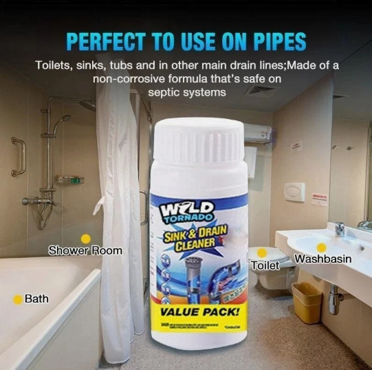 1-5x Wild Tornado Powerful Sink Drain Cleaner High Efficiency Clogging Remover