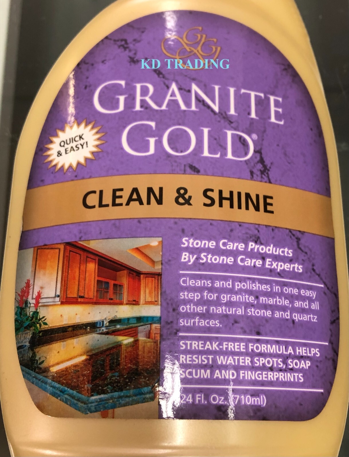 2-Pack~ GRANITE GOLD Marble Stone Biodegradable 1-Step CLEAN & SHINE Streak Free