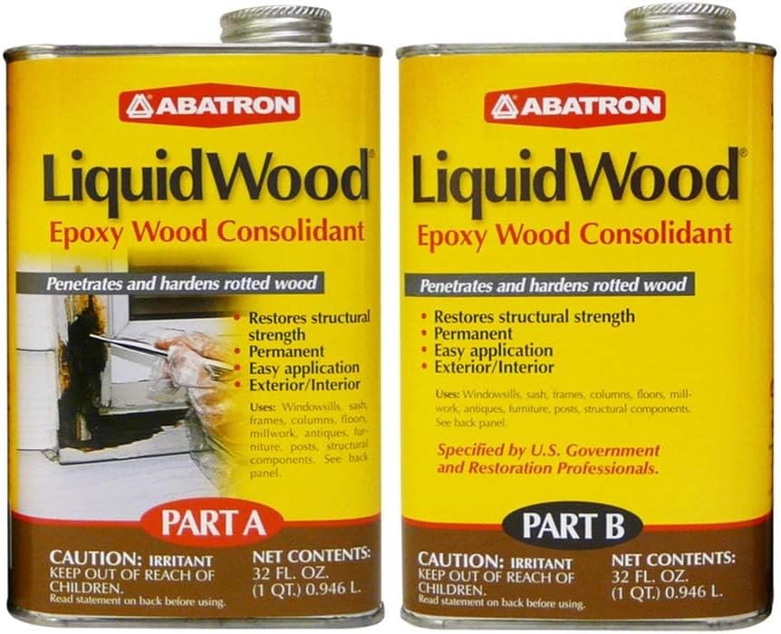 Abatron LiquidWood Kit – 2 Quarts – 2-Part Structural Wood Epoxy Resin – Wood