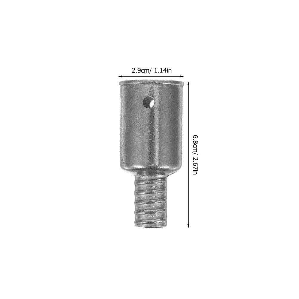 2Pcs Heavy Duty Silver Metal Handle Adapters Universal Pole Tip Replacement