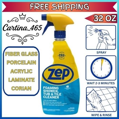 Zep Foaming Tub and Tile Cleaner 32 fl oz, Powerful Bathroom Cleaner