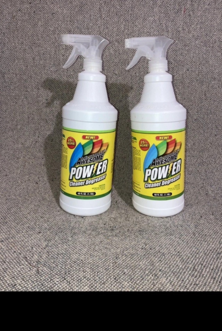 2 Pack LA’s Totally Awesome Power Cleaner Degreaser Spot Remover Spray 40 Oz Ea.