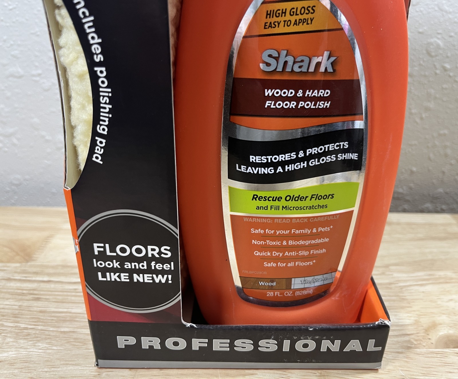 Shark Professional Wood & Hard Floor Polish – Sonic Duo – 28 Oz With Pad