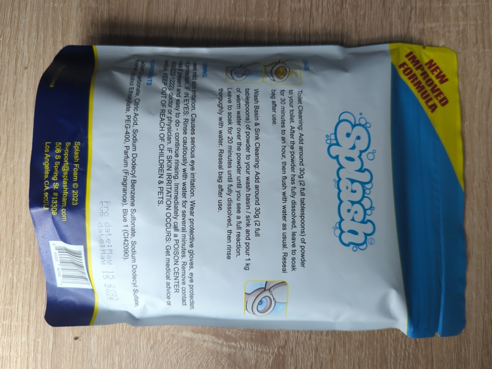 Splash Foam Self-Activating Toilet Cleaner Powder 12.35oz NEW FORMULA Exp 5/25
