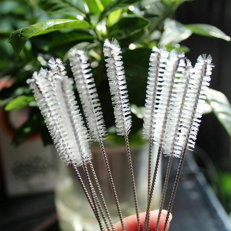 100Pcs/Set Cleaning Brush for Bottle Pipe Stainless Steel Nylon Straw Cleaners