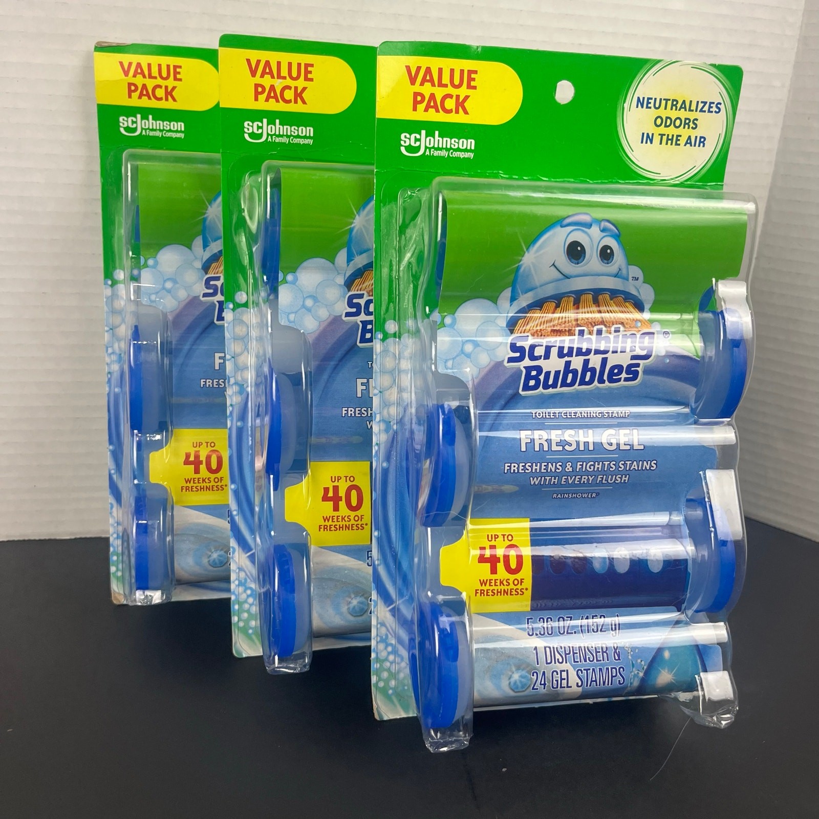 3 Pack – Scrubbing Bubbles Gel Toilet Cleaning Stamp Value Pack
