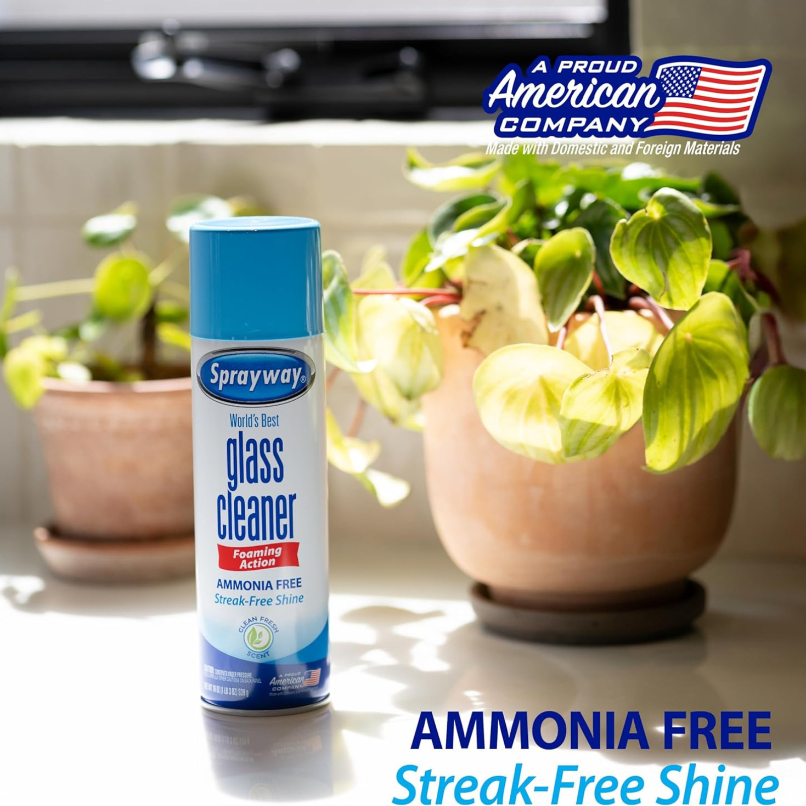 Sprayway Foaming Glass Cleaner 2 Pack Ammonia Free Streak Free Shine 19oz Value