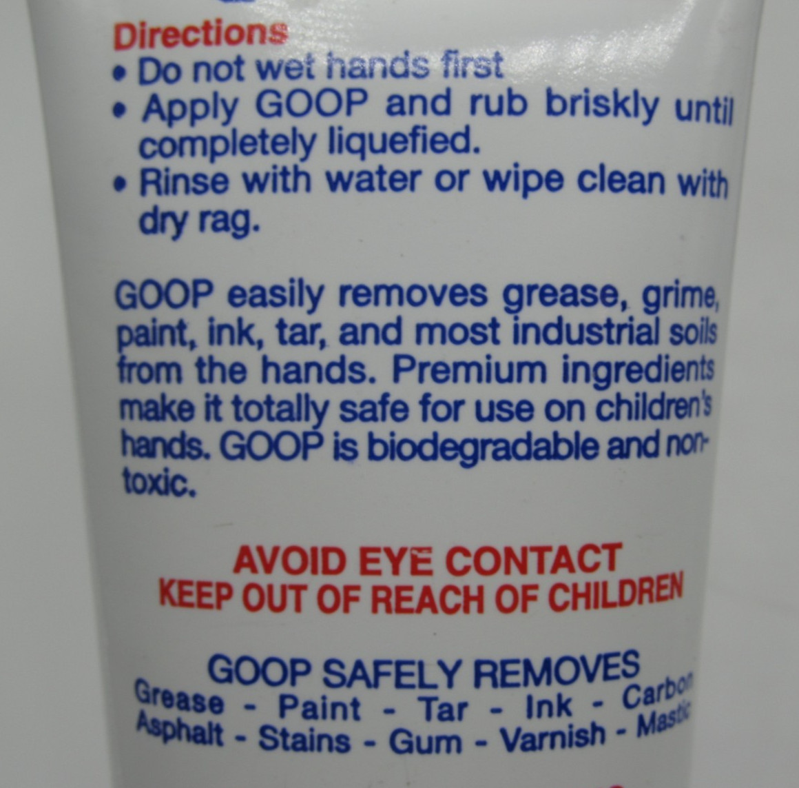 Lot of 2 GOOP Original Hand Cleaner Stain Remover Waterless 10.5 oz Tube x2 New