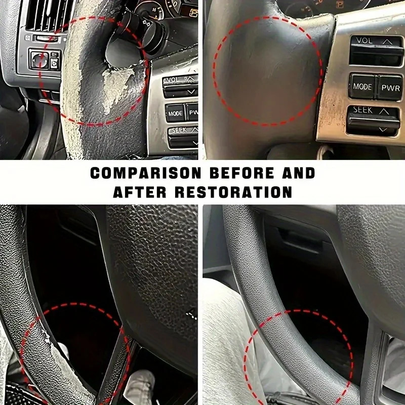 Car Plastic Restorer Back To Black Gloss Interior Leather Panel Renewal Wax