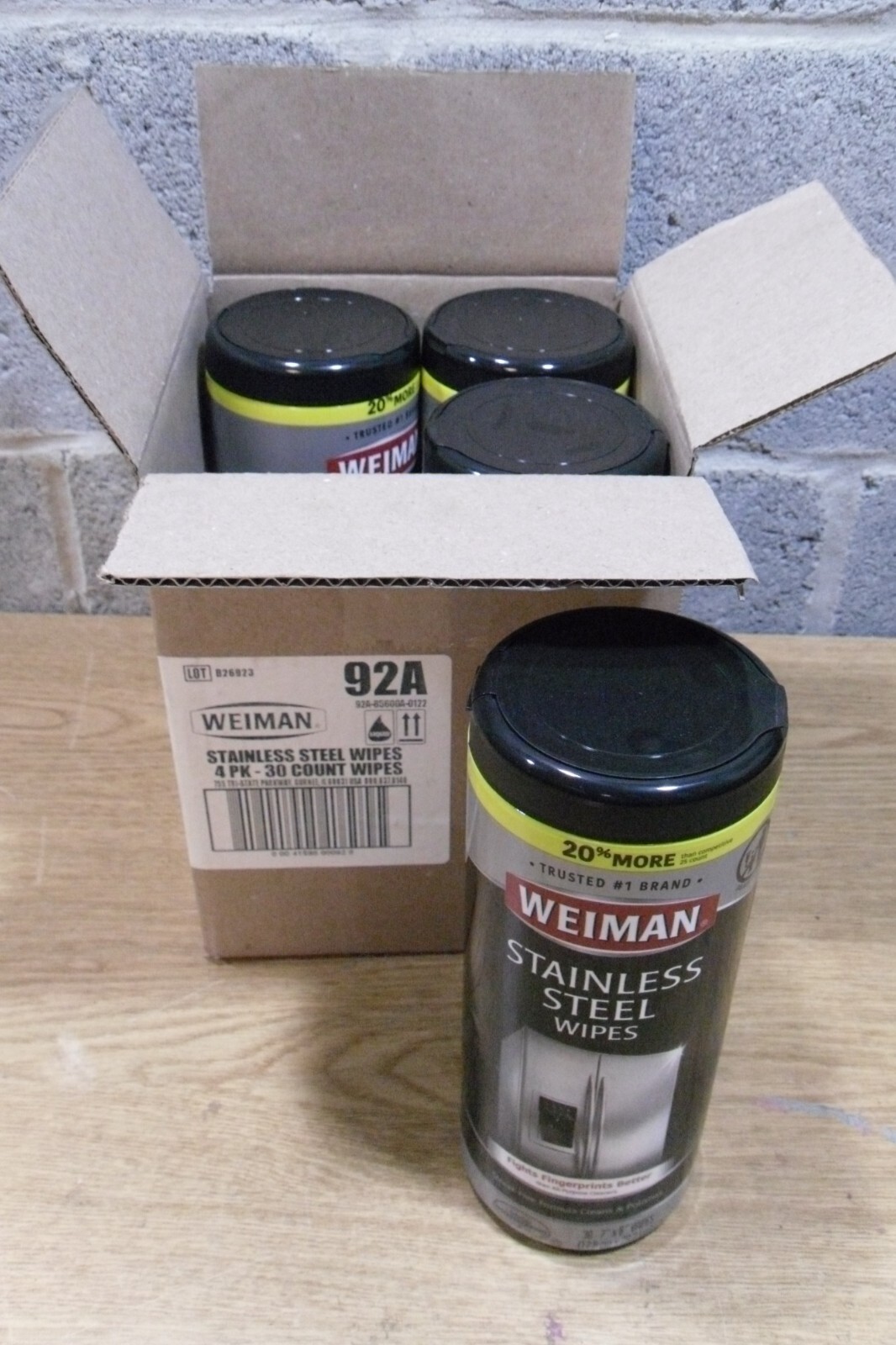 Weiman Stainless Steel 4PK-30 Count Wipes-Total 120 Wipes