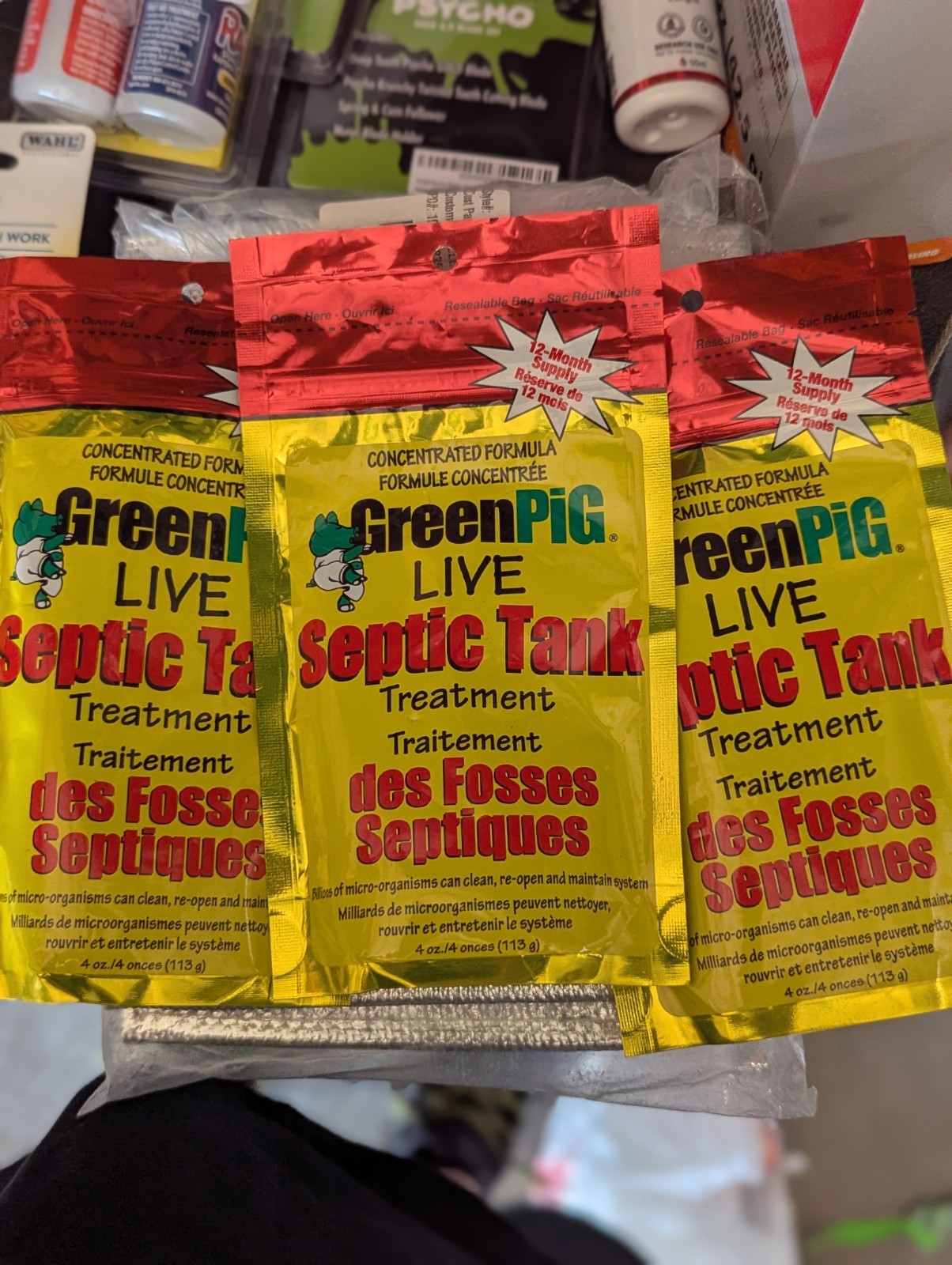 GREENPIG Live Tank Treatment Aids in The Breakdown of Septic Waste 3 bags