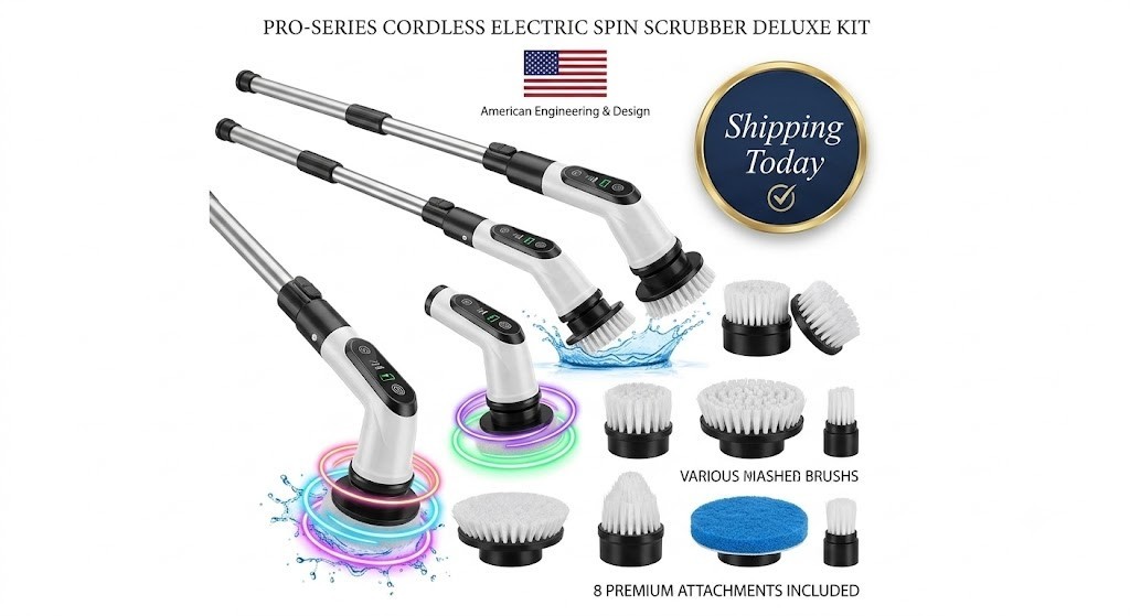 Electric Spin Scrubber, Electric Bathroom Cleaning Brush, LHPY Upgraded Version.