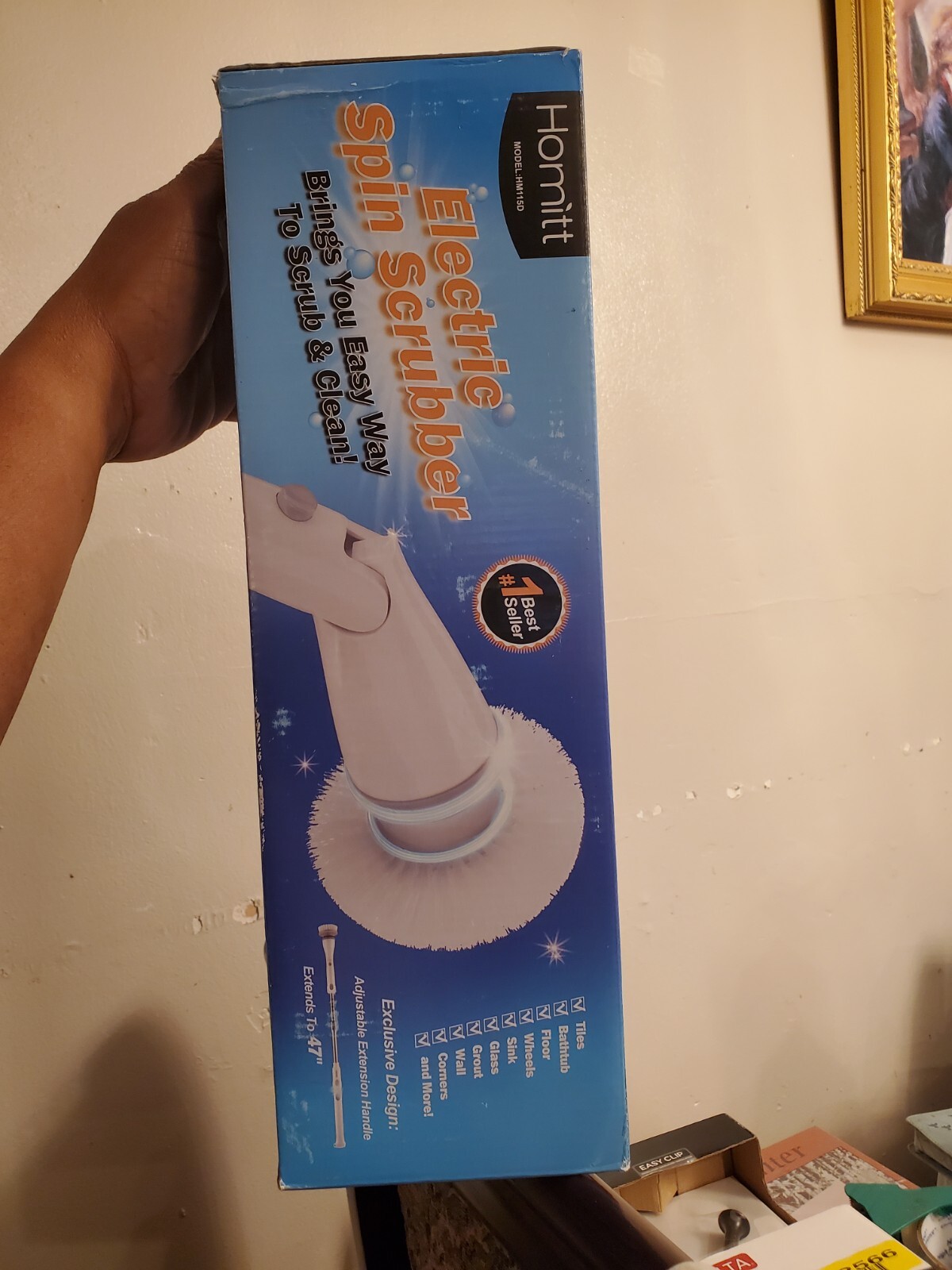 Homitt Electric Spin Scrubber Power Brush, Cordless Floor Scrubber HM115D