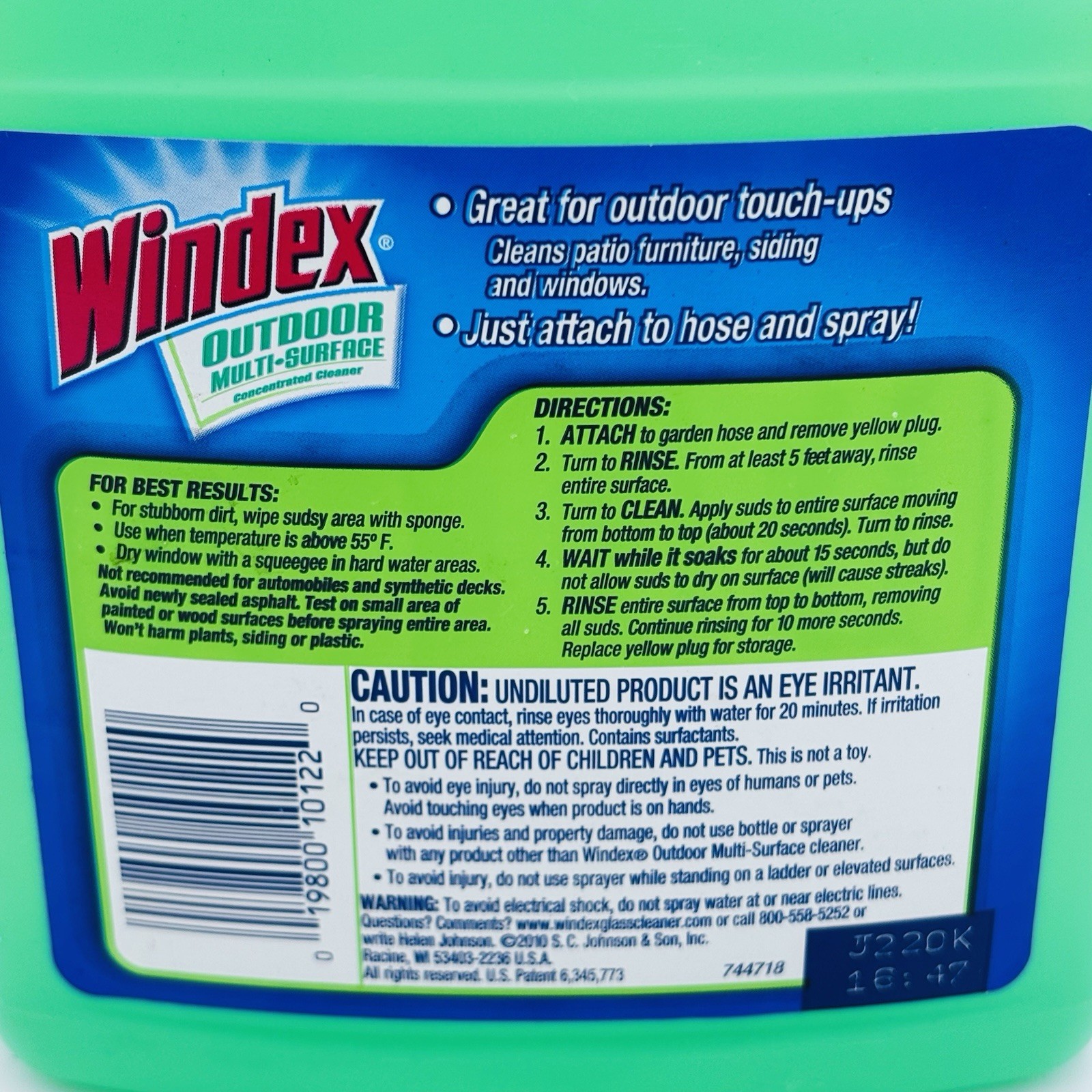 Windex Outdoor Multi-Surface Cleaner Concentrate 32 oz Bottle Hose Attachment