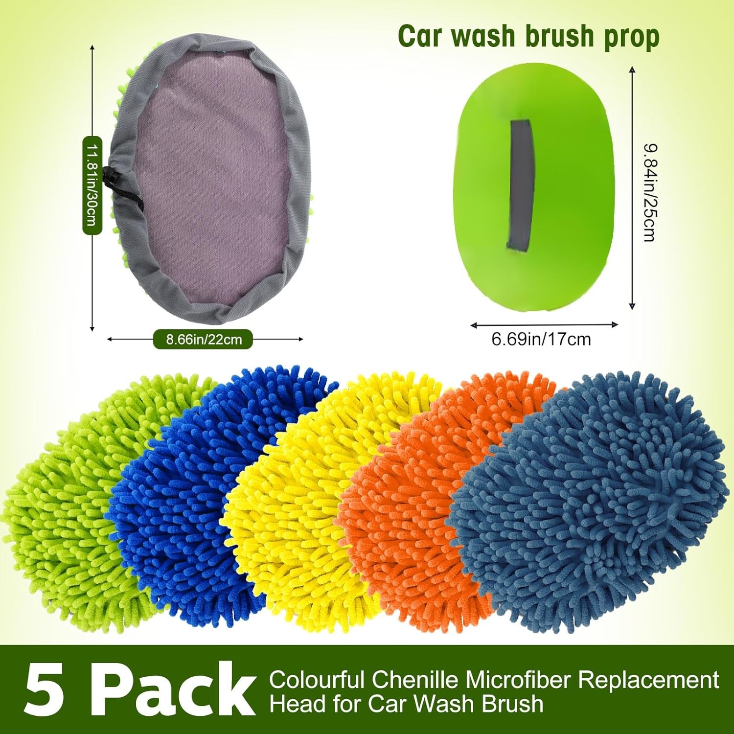 5 Pcs Car Wash Mitt Set, Brush Not Included, Microfiber Mitt Cleaning Multicolor