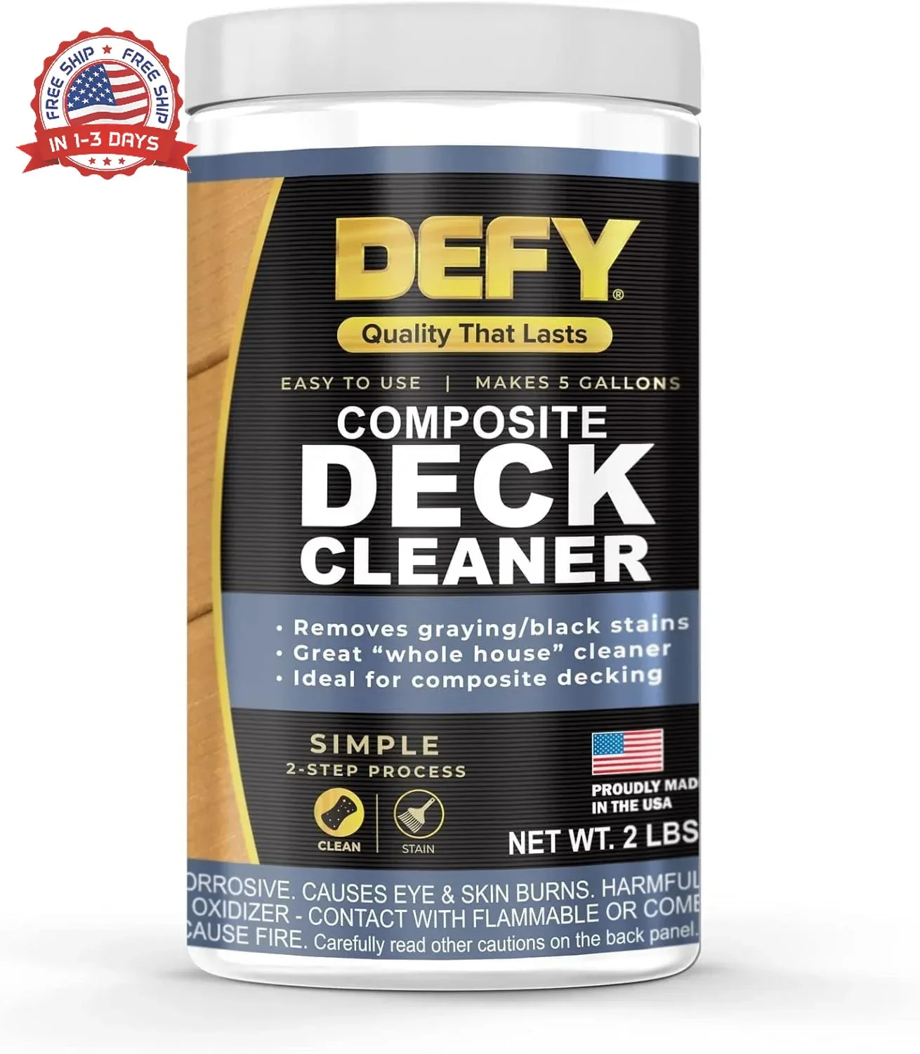 DEFY Composite Deck Cleaner – Biodegradable, Removes Dirt & Grime, Safe for Plan