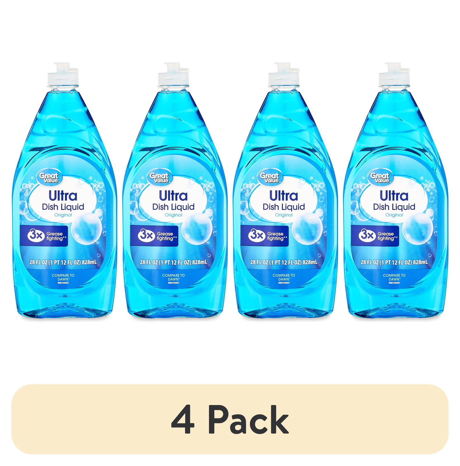 (4 pack) Ultra Dish Liquid, Original, 28 fl oz