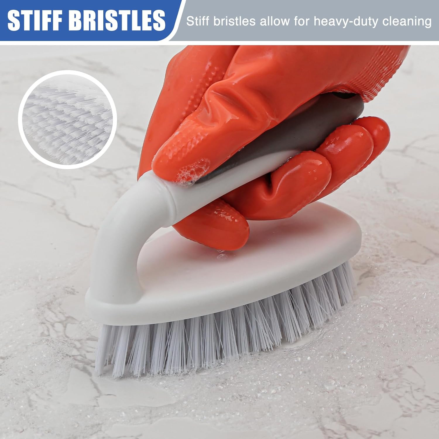 Scrub Brushes for Cleaning Bathtub Scrubber Heavy Duty Scrub Brush with Handle S