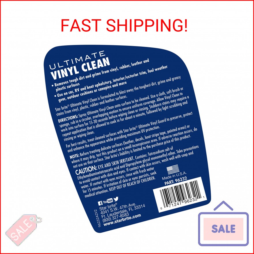 STAR BRITE Ultimate Vinyl Clean Spray – Multi-Surface Cleaner for Auto, RV, Home
