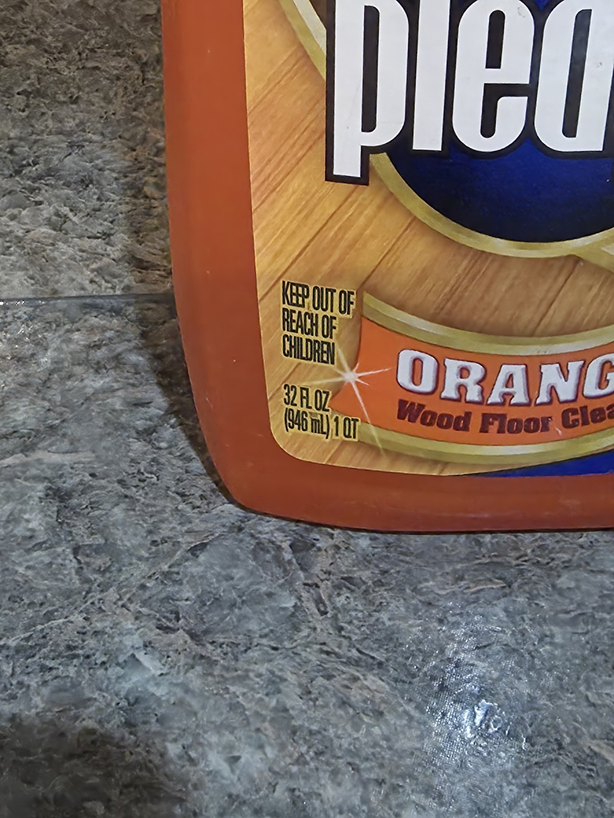 Pledge Orange Wood Floor Cleaner No Dulling Residue 32oz