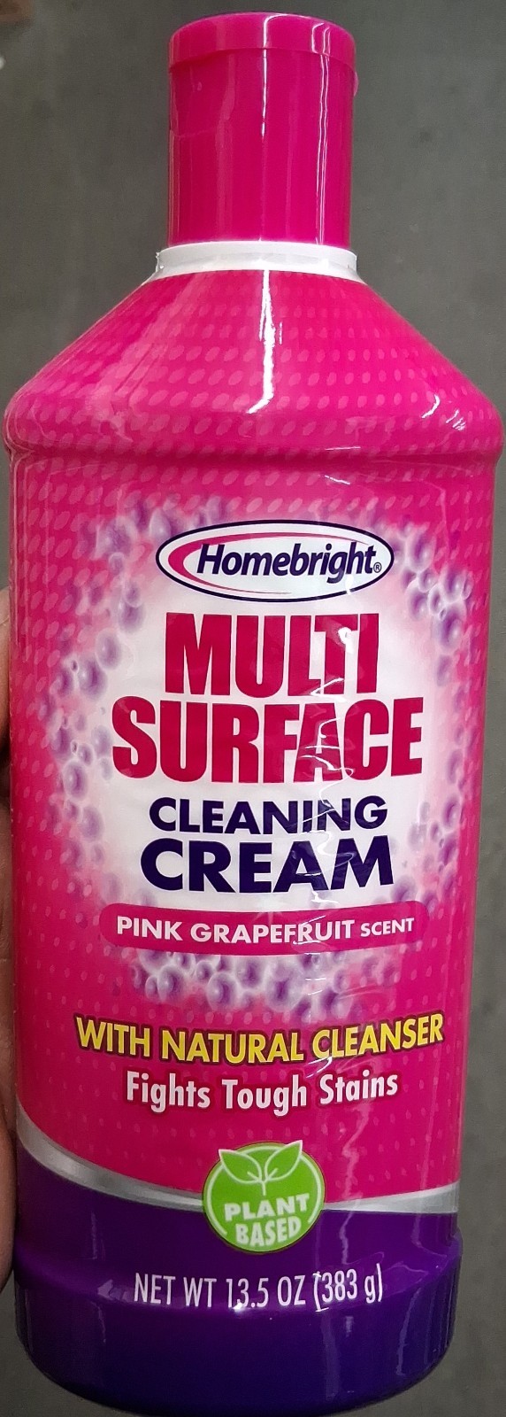 Homebright Multi Surface Cleaning Cream Pink Grapefruit Plant-Based 13.5 oz