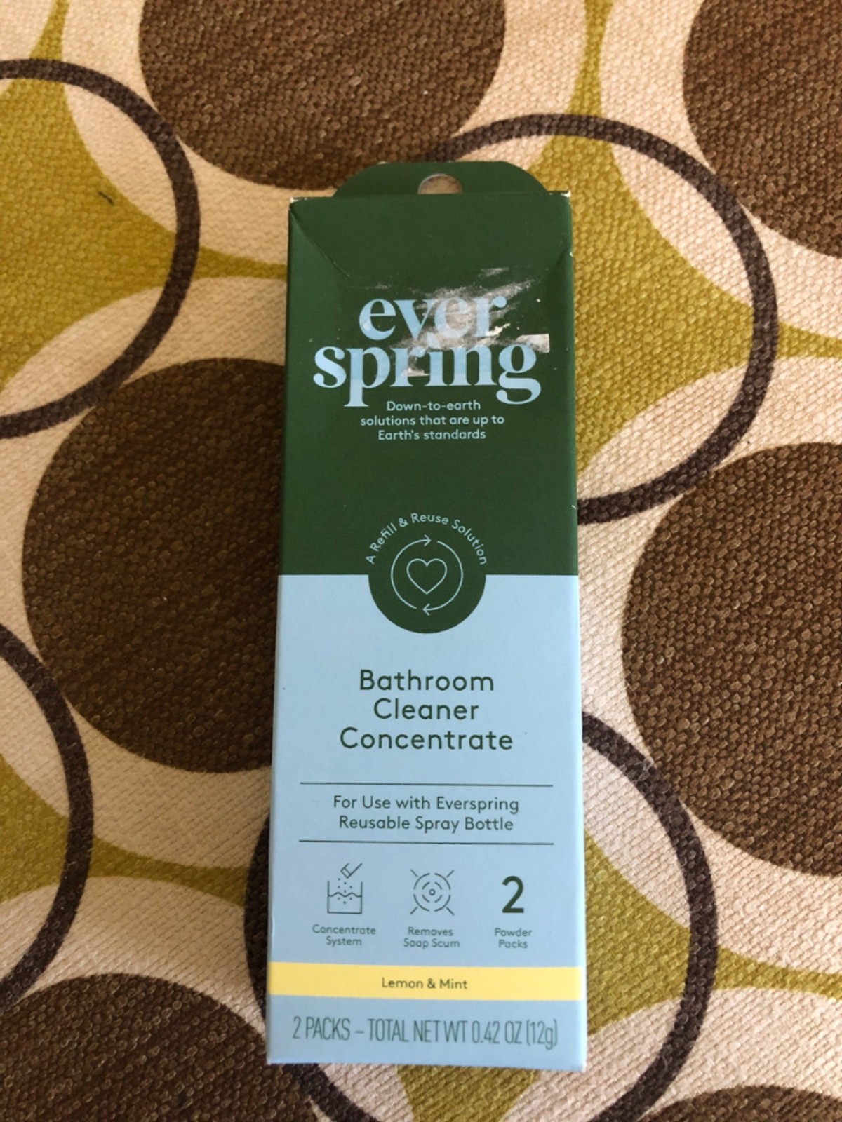 Ever Spring Bathroom Cleaner Concentrate Lemon & Mint Add Water Home Maintenance
