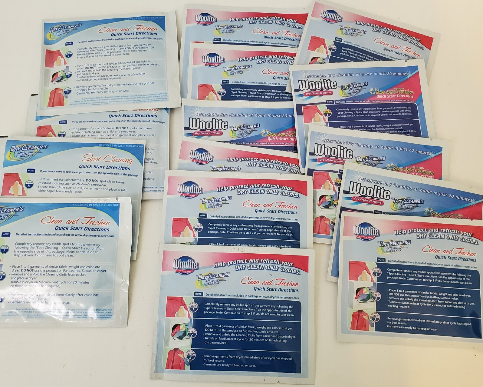 Woolite Dry Clean at Home Dry Cleaner’s Secret Dry Inc Lot of 15