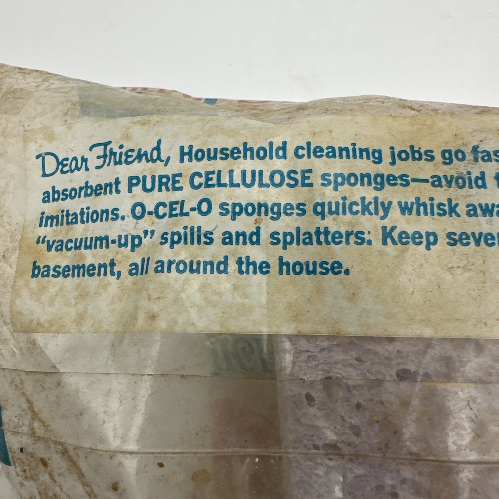 Pure Cellulose Sponges Vintage O-Cel-O Betty Crocker GM USA Movie Prop