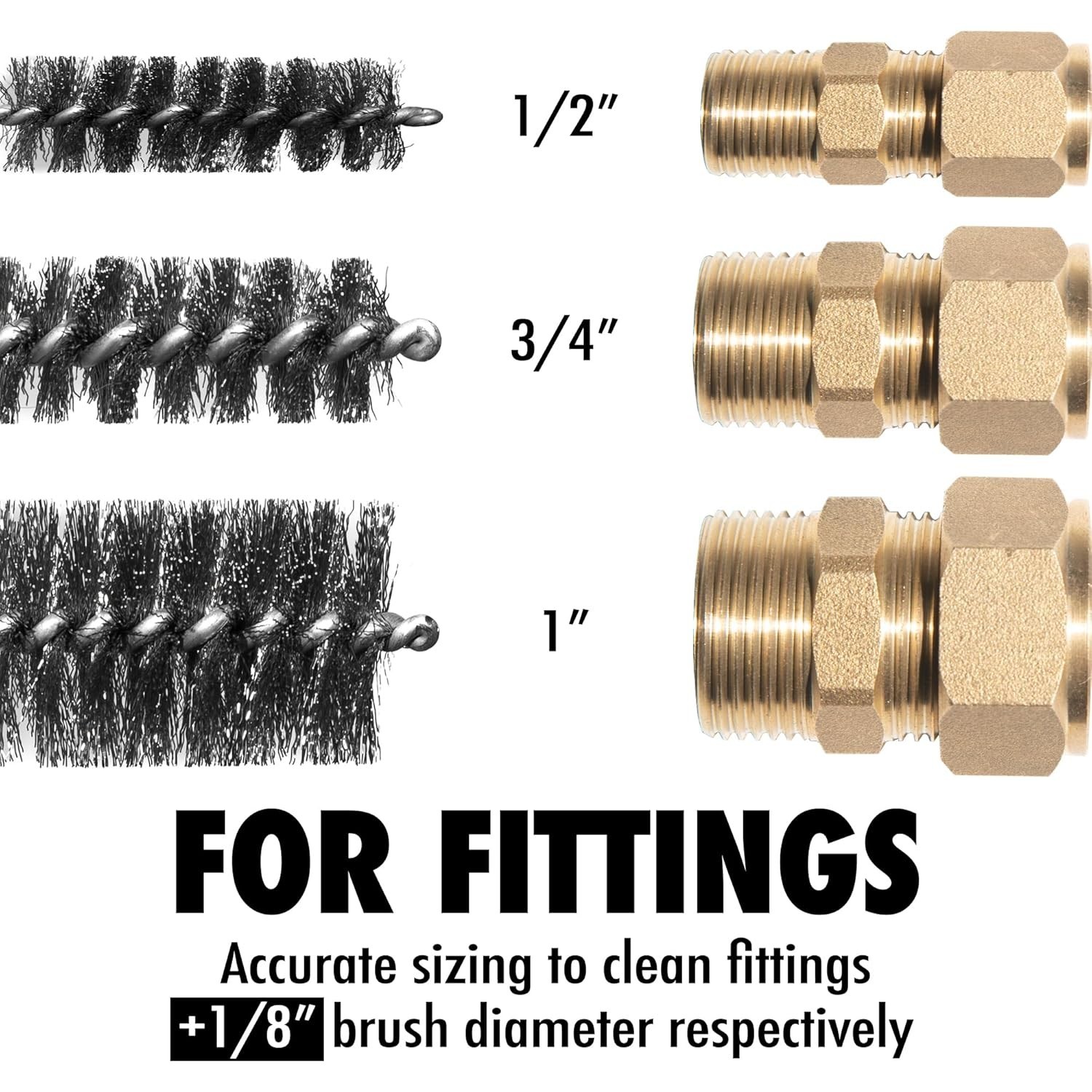 Medium Grit 6pcs Pipe Cleaning Brush Set – Ideal for Automotive & Fabrication