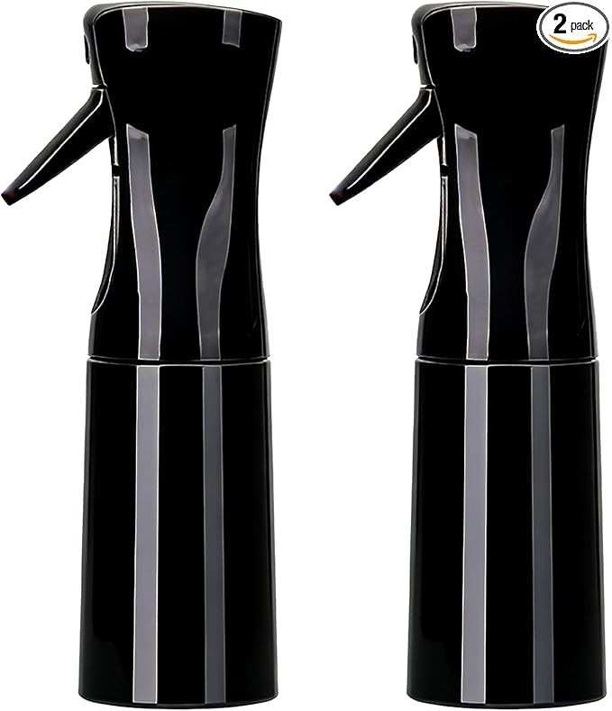 NEW Continuous Mist Spray Bottle 200ml Fine Fog Hair Salon Empty Reusable 2Pack