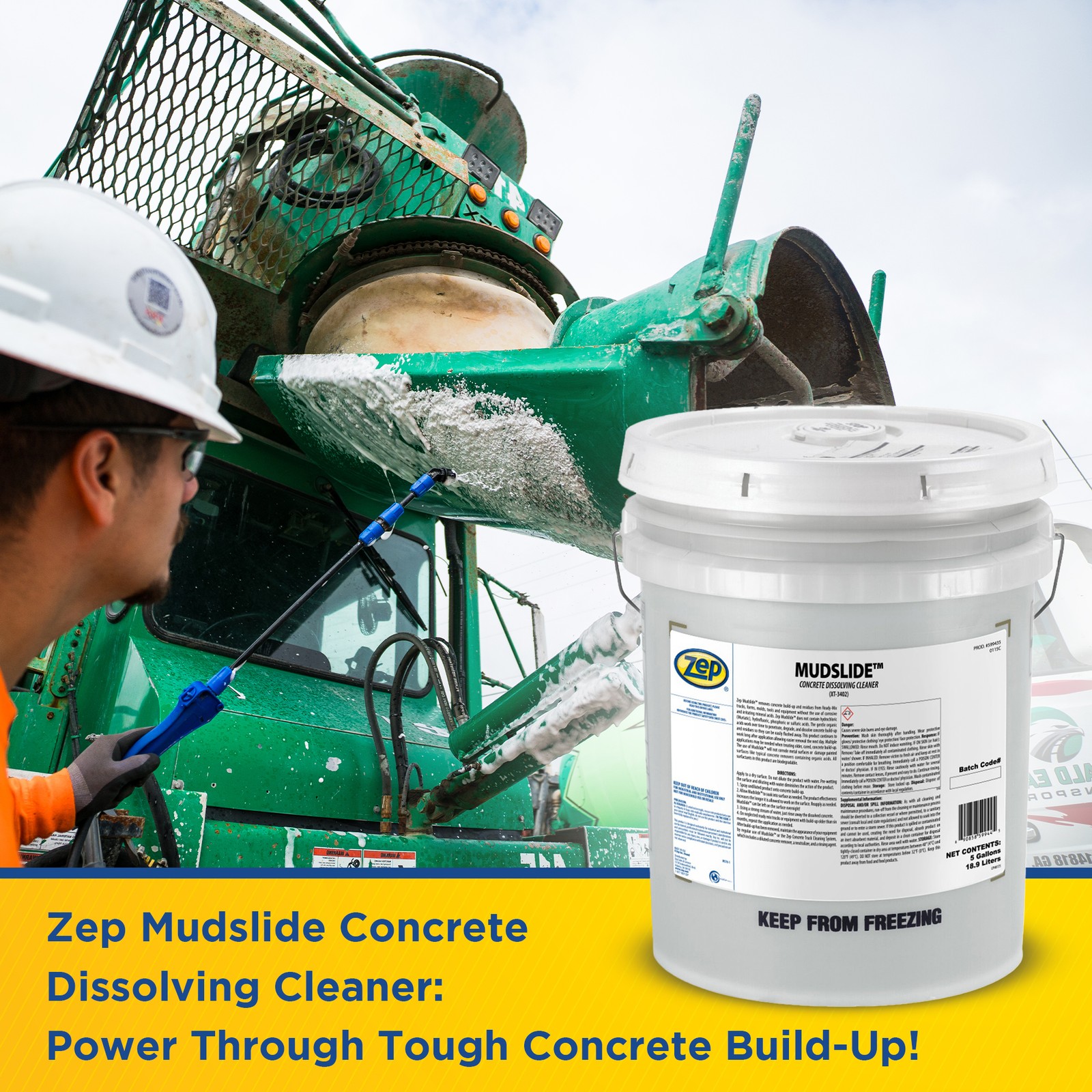 Zep Mudslide Concrete Dissolving Cleaner – 5 Gallon (Each) – 599435 – Remove