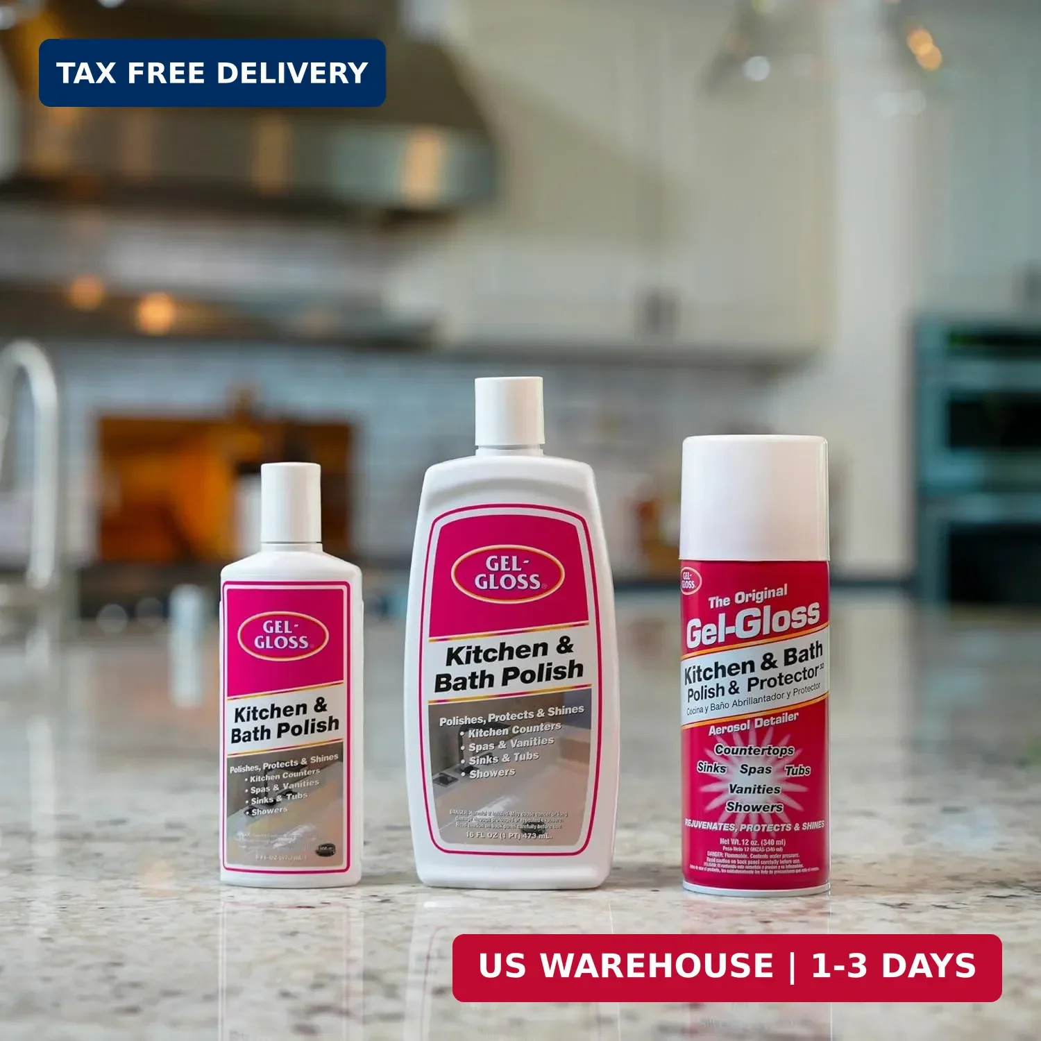 Gel Gloss Cleaner 12 Ounce Aerosol Safe for Acrylics Stainless Steel and More