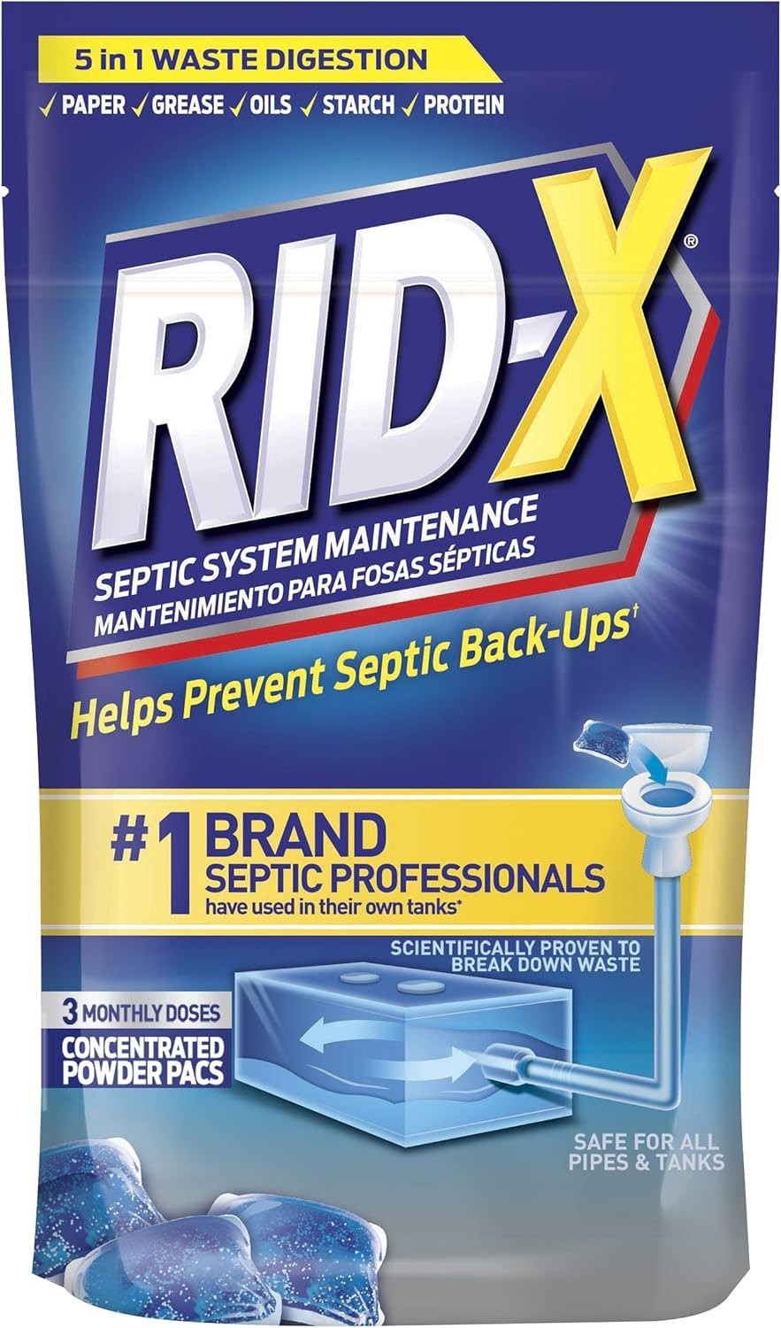 RID-X Septic Tank Treatment Pods – 3 Month Supply, 4 PACK