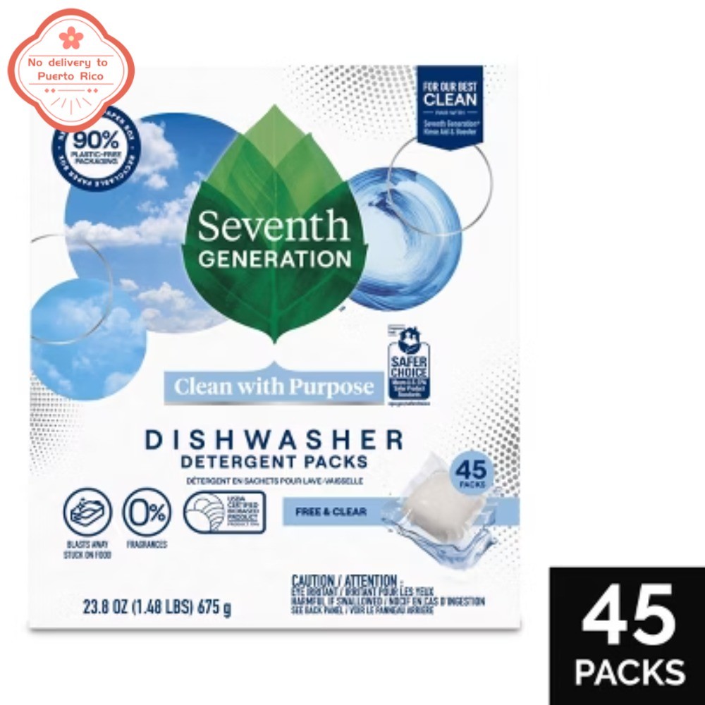 Generation Free & Clear Natural Dishwasher Detergent Packs – 45ct