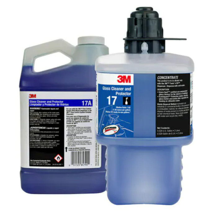 Glass Cleaner and Protector: 17A, Fits Flow Control Dispenser Series, 0.5 gal,