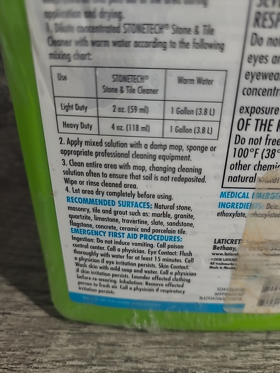 STONETECH Stone & Tile Cleaner, 1 Quart/32OZ, Bottle, Free Shipping