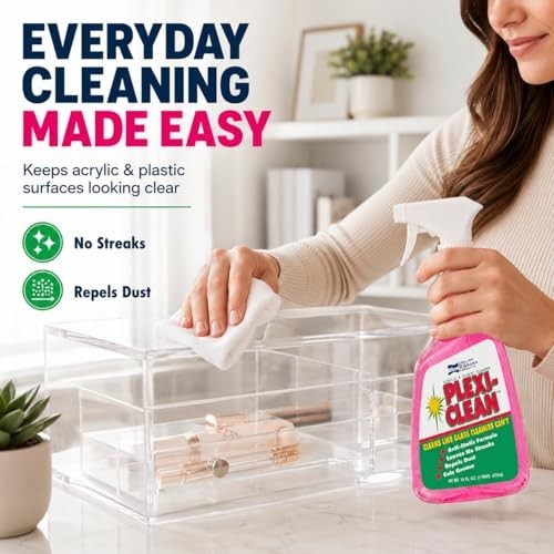 Acrylic Plastic Cleaner 16 Oz Spray Anti-Static Streak Free Trigger Bottle