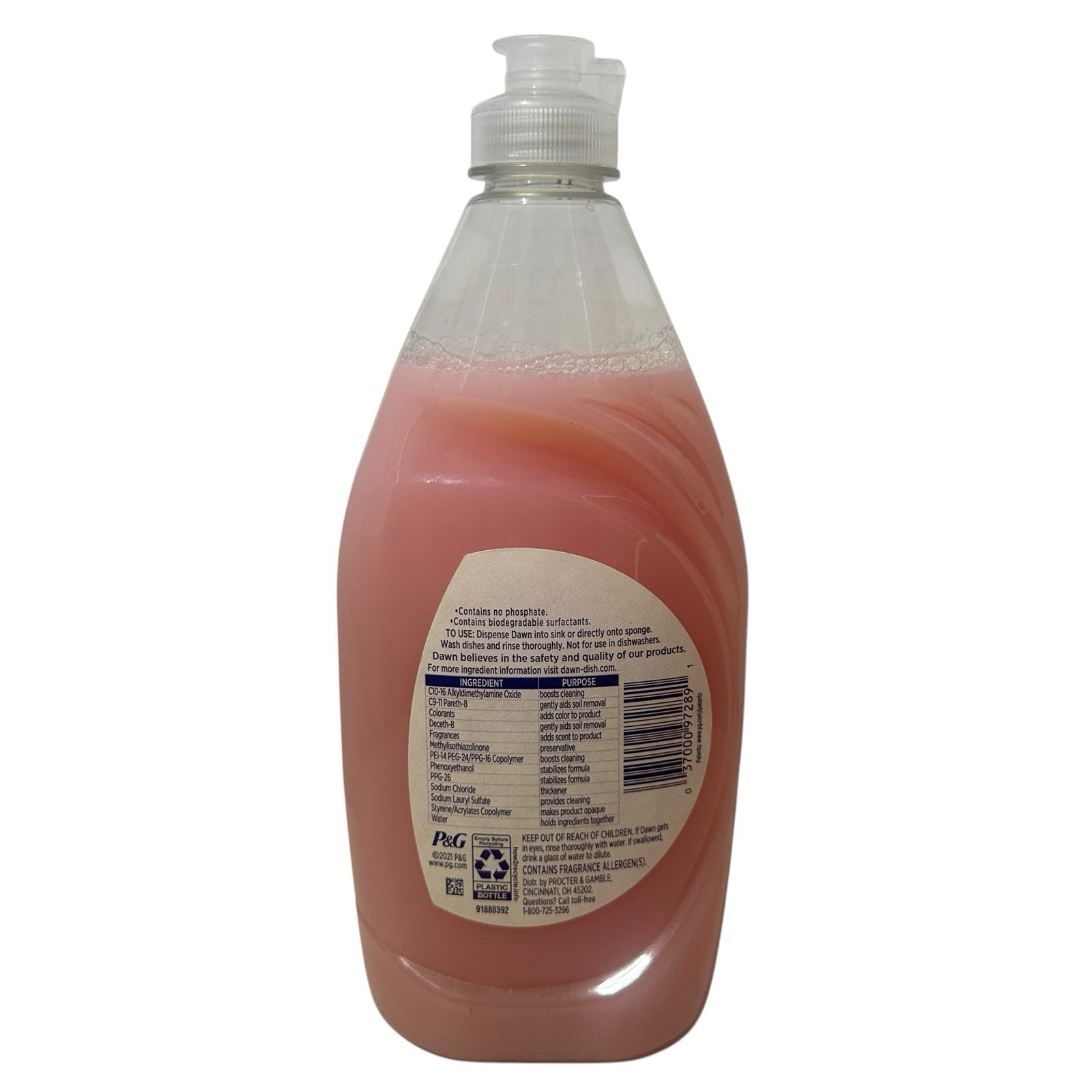 Dawn Gentle Clean Dishwashing Liquid Pomegranate & Rose Water Scent 16.2 oz NEW