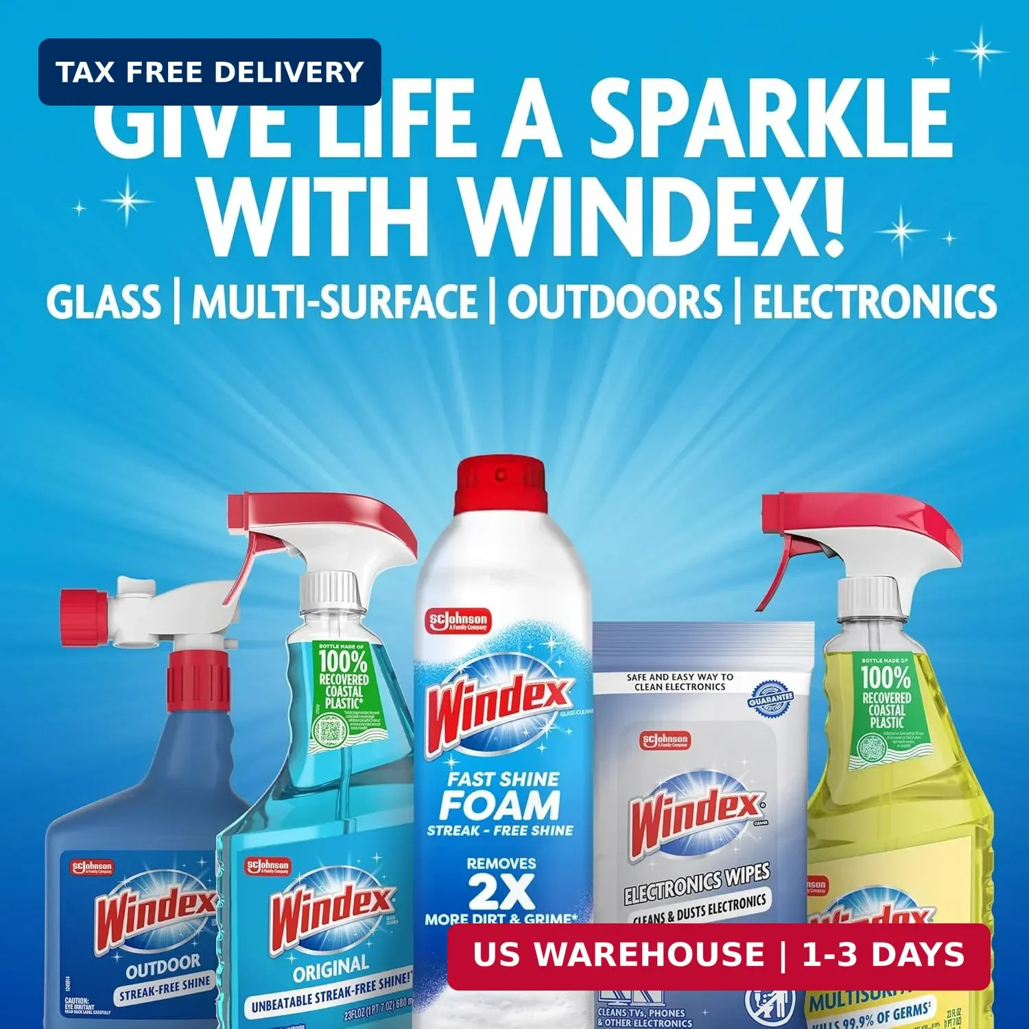 Windex Automotive Car Window and Glass Cleaner, Streak-Free Shine for Car Glass