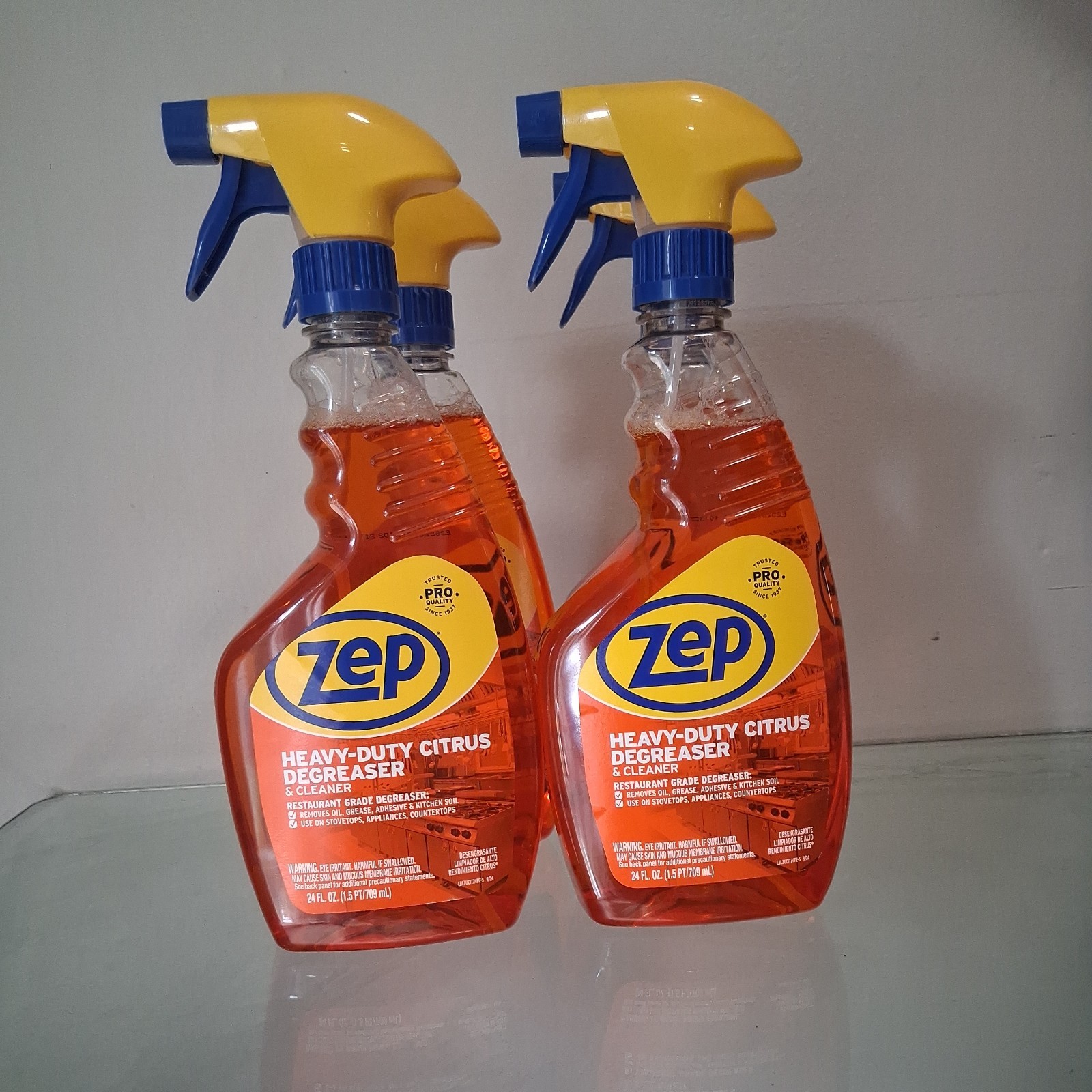 Zep Heavy-Duty Citrus Cleaner Spray Bottle 24 Fl oz (Pack of 4)