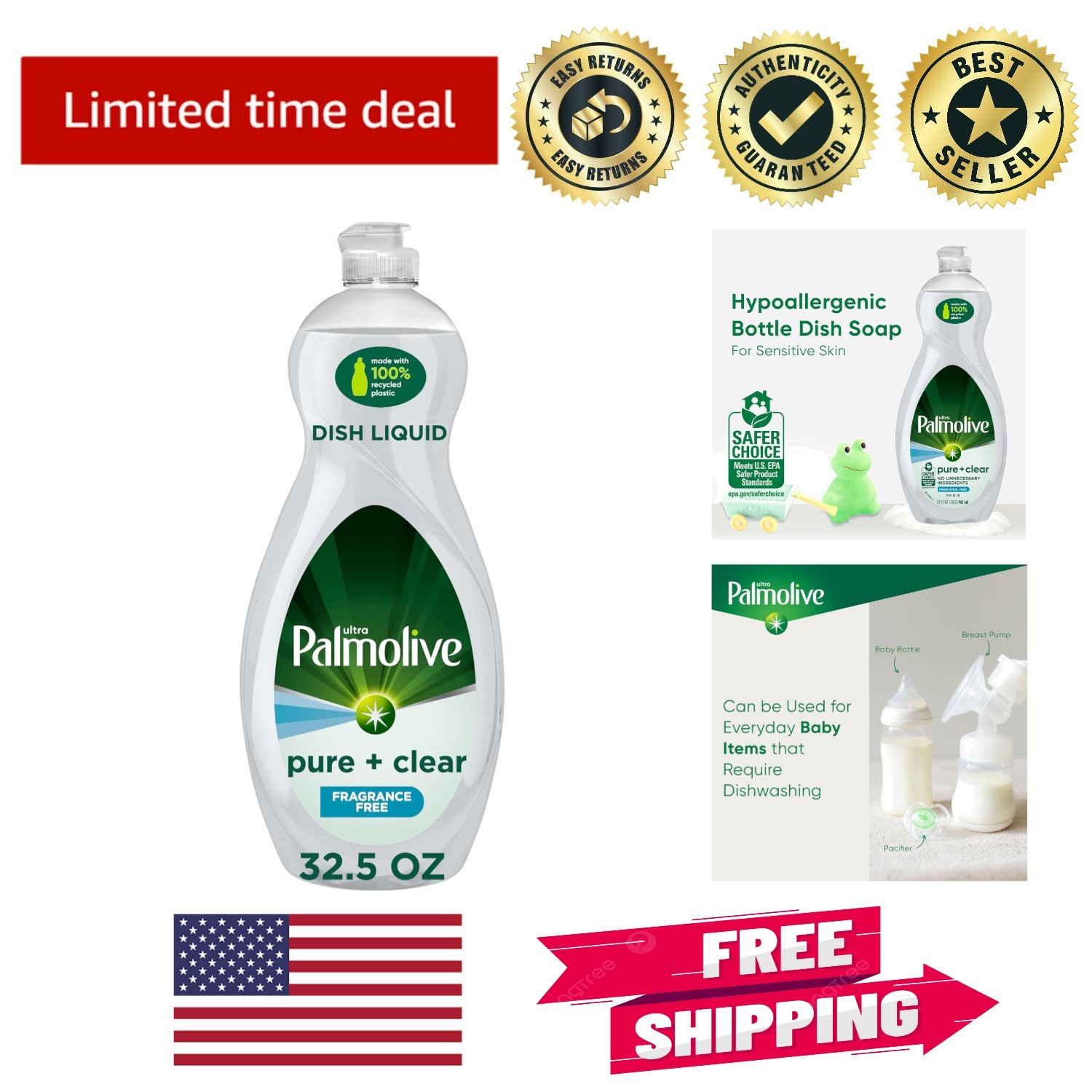 32.5oz Ultra Dish Soap – Hypoallergenic Formula, Perfect for Eco-Friendly Homes