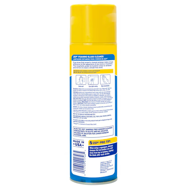Zep Foaming -fl oz Aerosol spray Glass Cleaner