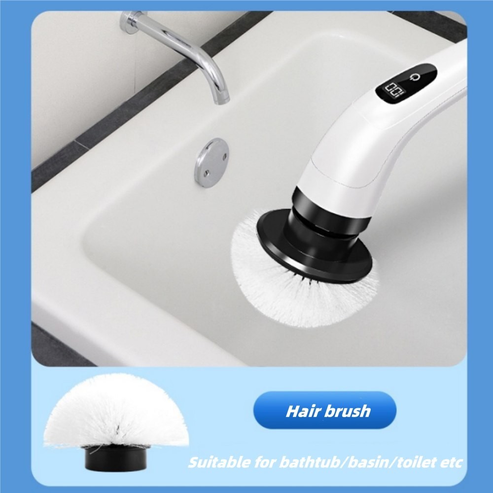 Electric Spin Scrubber – 8 Replaceable Brush Heads Shower Cleaner Brush 3 Speeds