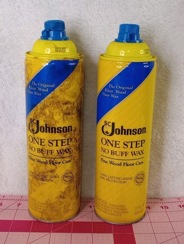 SC Johnson One Step No Buff Wax Fine Wood Floor Care 22 fl oz Vintage 1988 READ