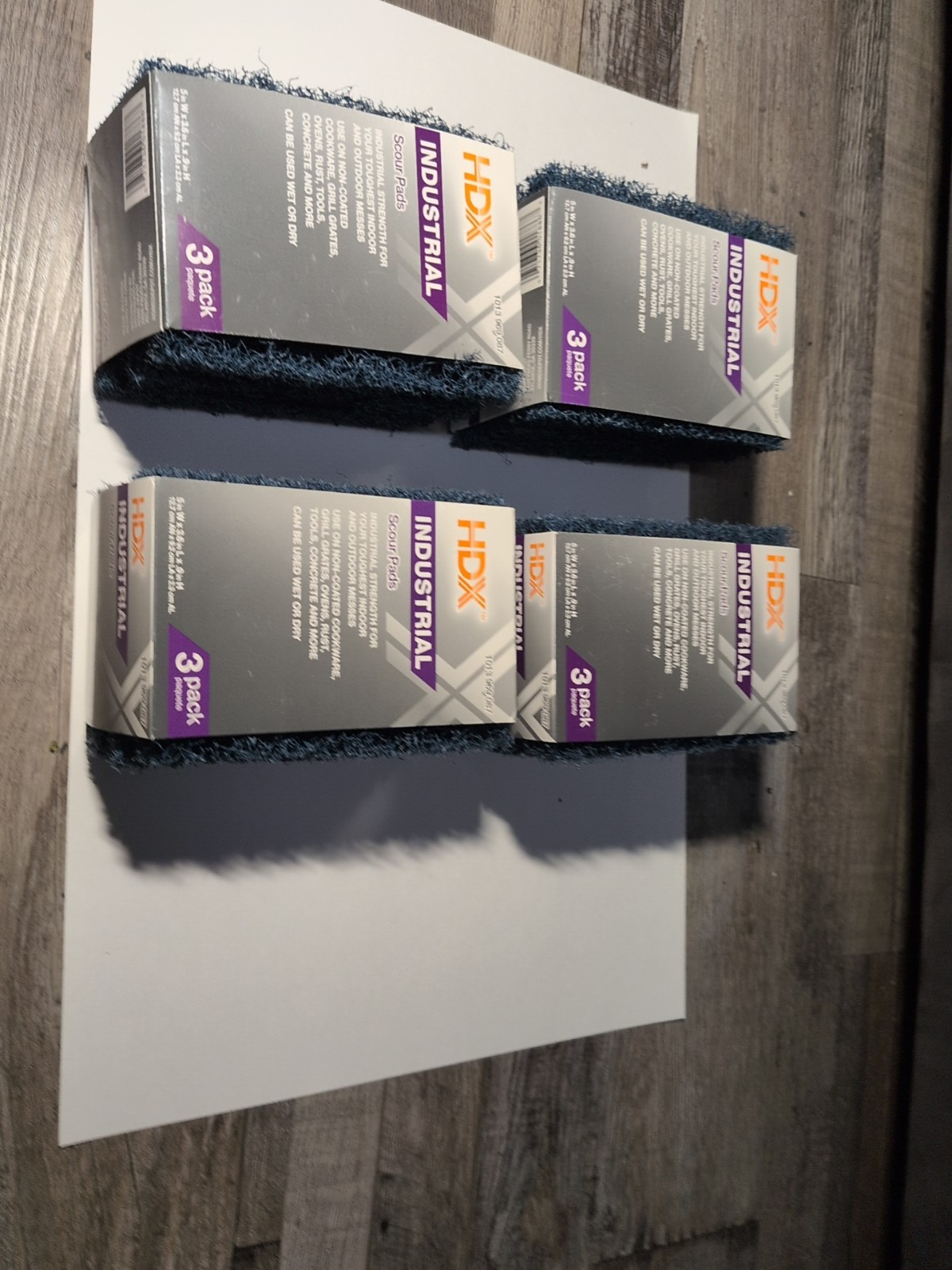 HDX Industrial Strength Scouring Pads 1″ Thick Multi Surface Lot Of 4. Scrubber