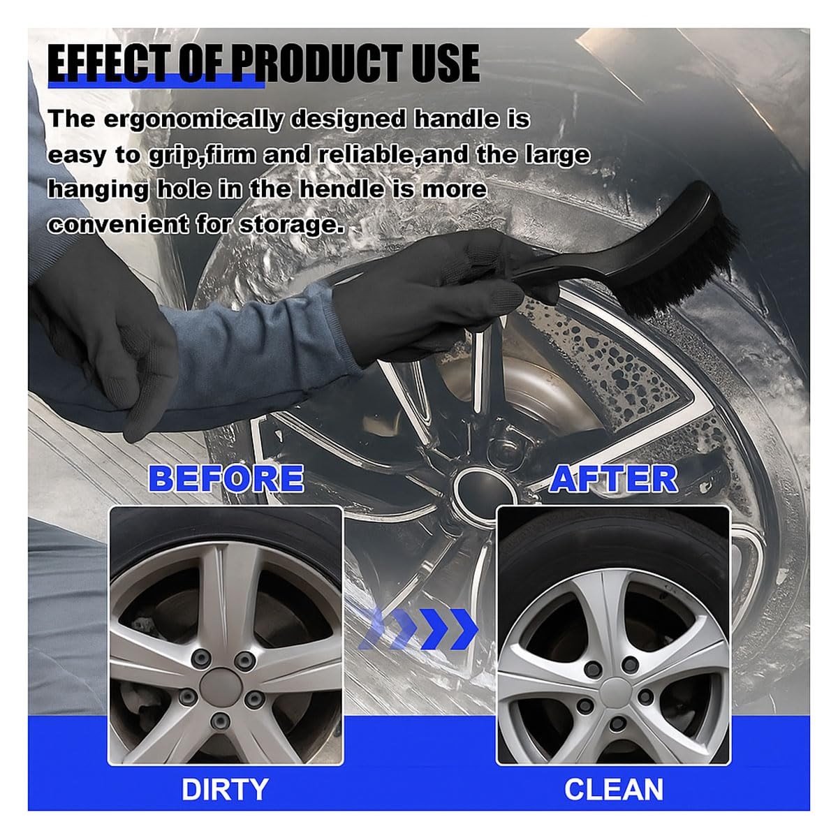 8.3×2.5 Inch Carpet Cleaning Brush, Scrub Brush for Floor Mats, Car Wheel Hub…