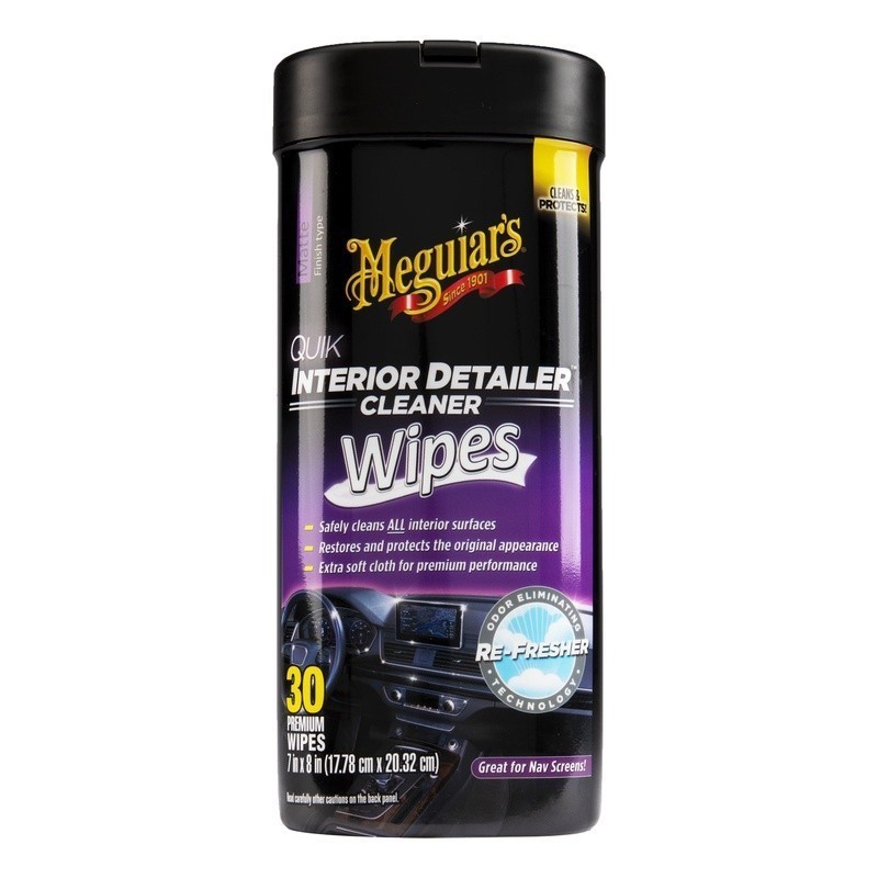 Quik Interior Detailer Cleaner Wipes 30 Large NonLinting Car Cleaning Wipes New