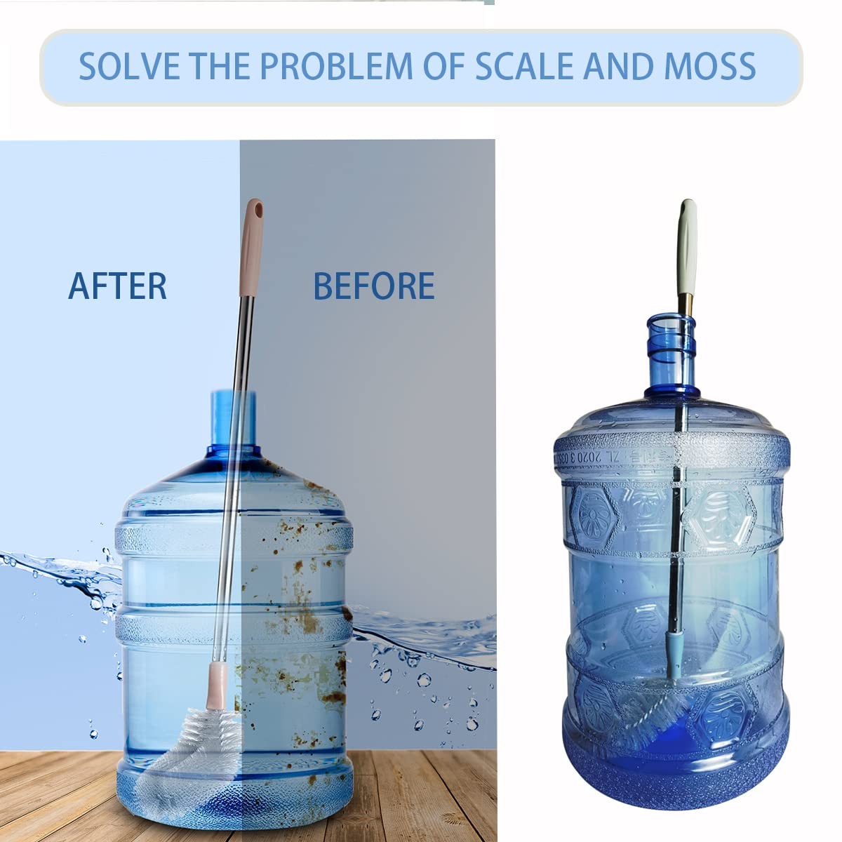 5 Gallon Bottle Brush – 5 Gallon Water Jug Brush Cleaner | 28″ Long 3 & 5 Gallon